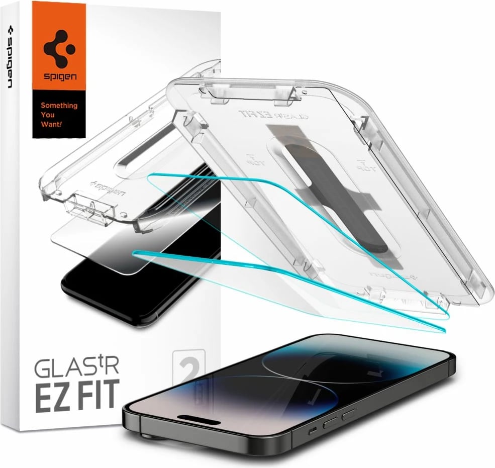 Xham i temperuar Spigen Glas.tR EZ Fit për iPhone 14 Pro, 2 copë
