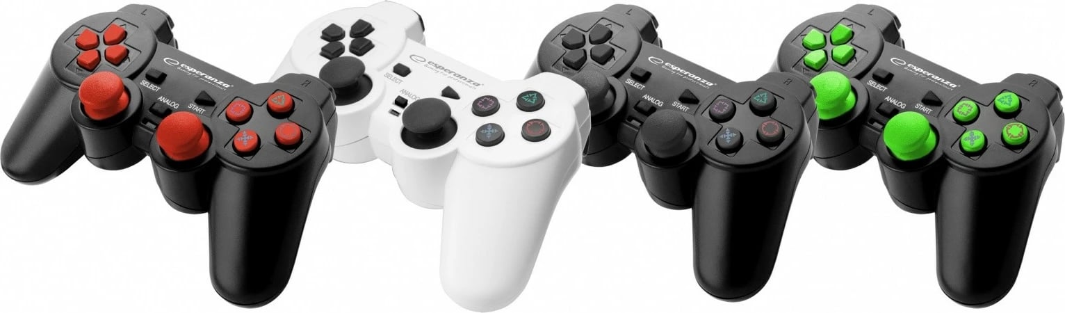 Gamepad Esperanza EGG107G për PC/PS3, me kabllo, i zi/gjelbër