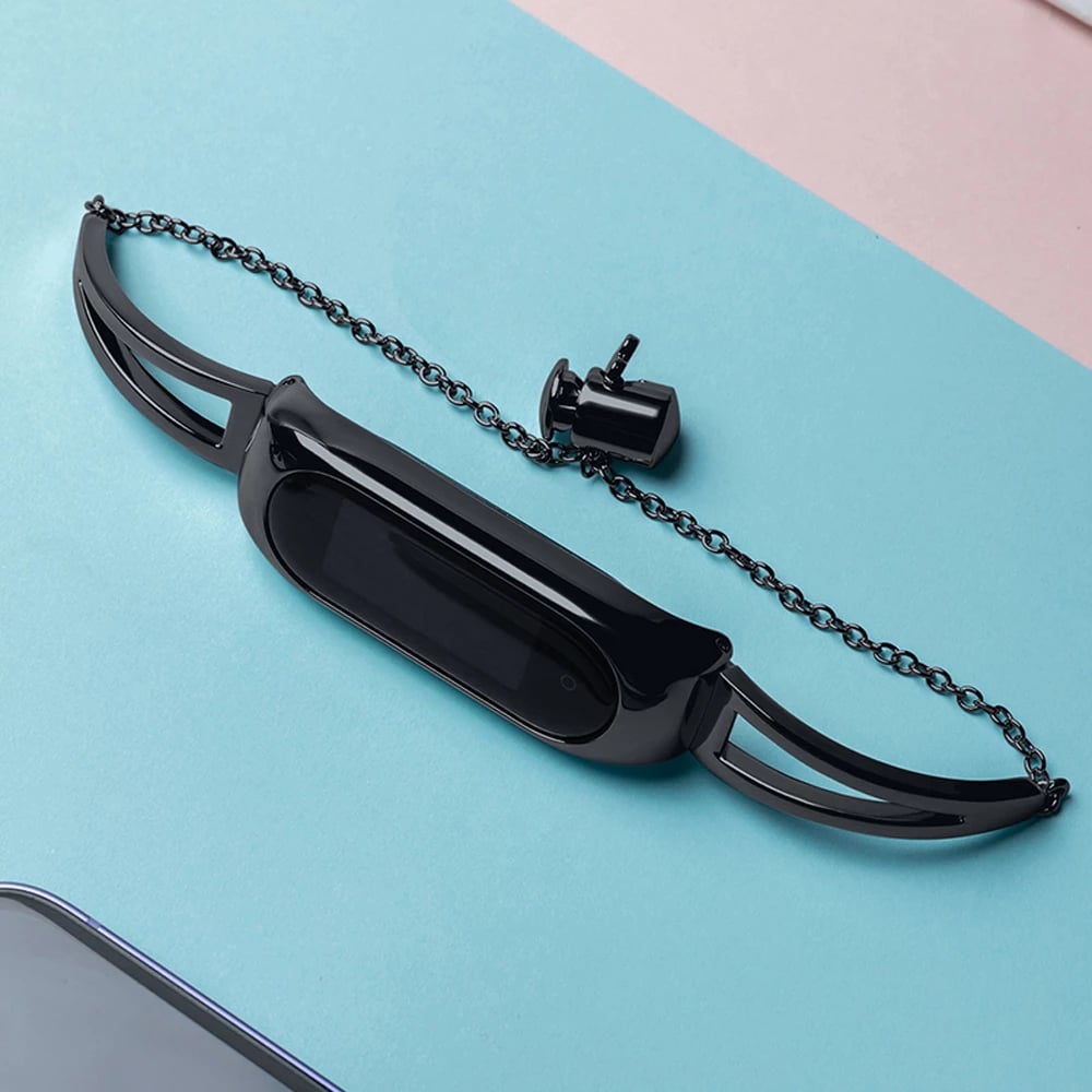 Rrip metalik zëvendësues Hurtel për Xiaomi Mi Band 3/4/5/6, i zi