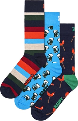 Çorape për meshkuj Happy Socks, blu, 3 pale