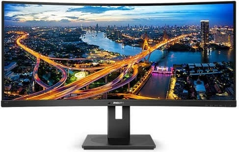 Monitor Philips 345B1C, 34 inç, UltraWide QHD, VA, i lakuar, i zi