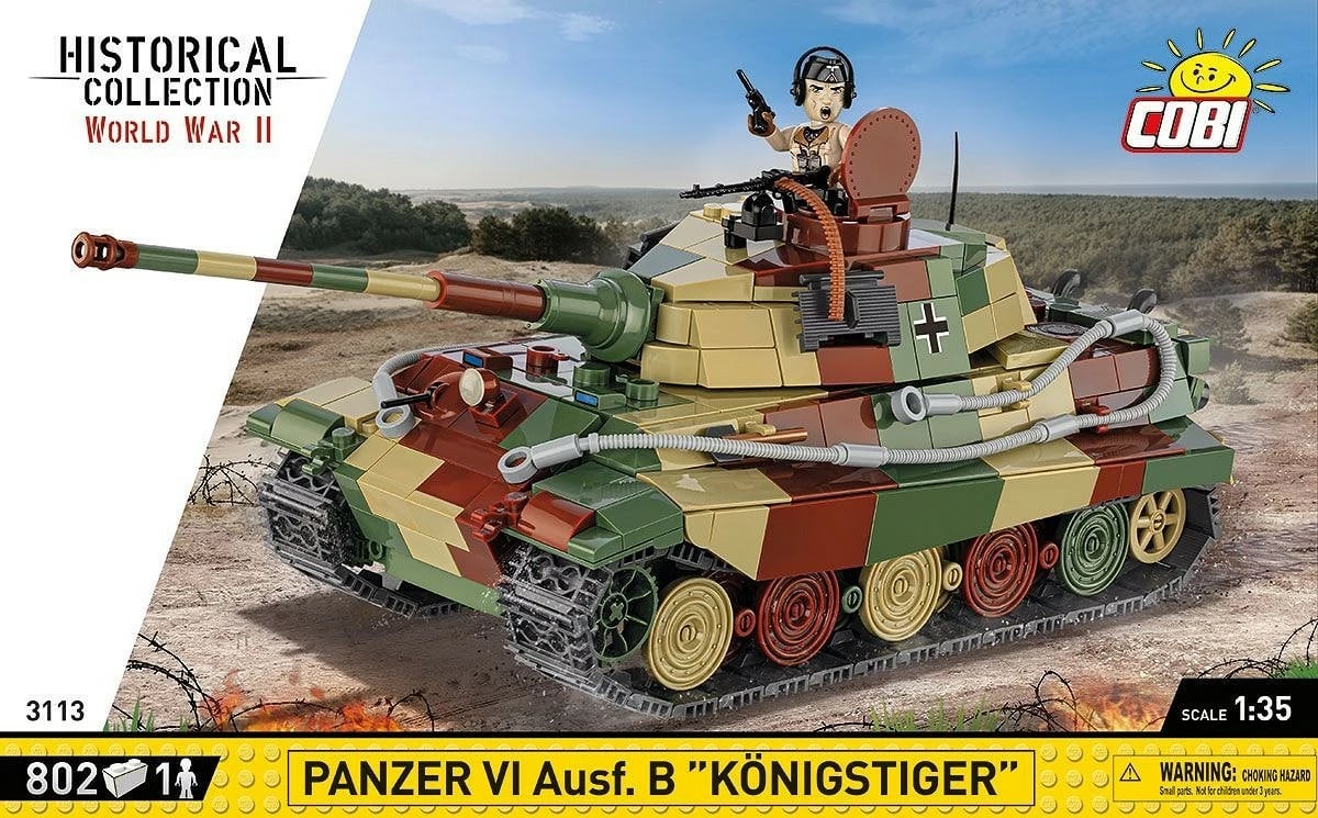 Set lodrash Cobi Klocki Panzer VI Ausf. B King Tiger, 802 pjesë, plastikë, me figurë