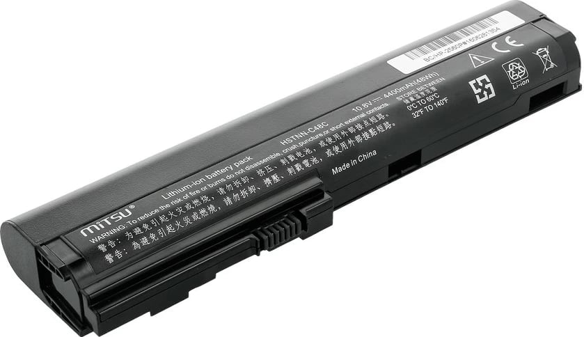 Bateri laptop Mitsu BC/HP-2560P për HP EliteBook 2560p/2570p, 4400 mAh, 10.8-11.1V, Li-ion