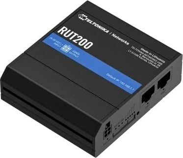 Router celular Teltonika RUT200, 4G LTE, Wi-Fi, 2 porta Ethernet, e zezë