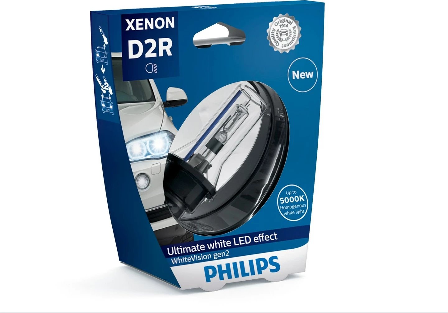 Dritë kokaresh Philips WhiteVision Xenon gen2 85126WHV2S1, e bardhë