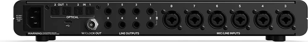 Audio interface Audient EVO16, 8 hyrje XLR/TRS, 24 bit, USB-C, e zezë