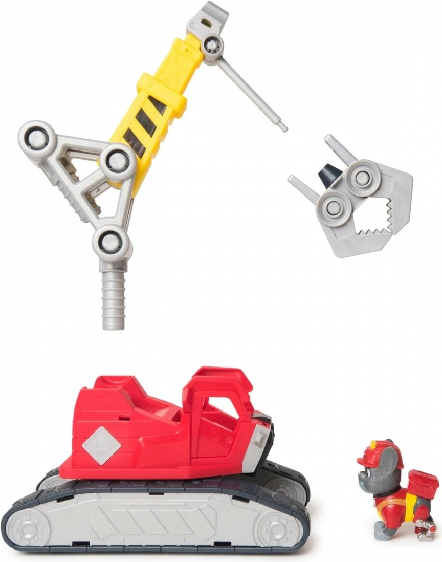 Lodër ndërtimi Spin Master Rubble & Crew Charger, me vinç dhe mjete, plastikë, Gri/Kuq/Verdhë, set