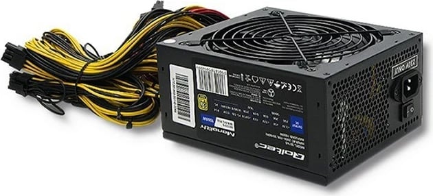 Furnizues Qoltec 50147, 1600W, 80 Plus Gold, për Bitcoin Miner, i zi