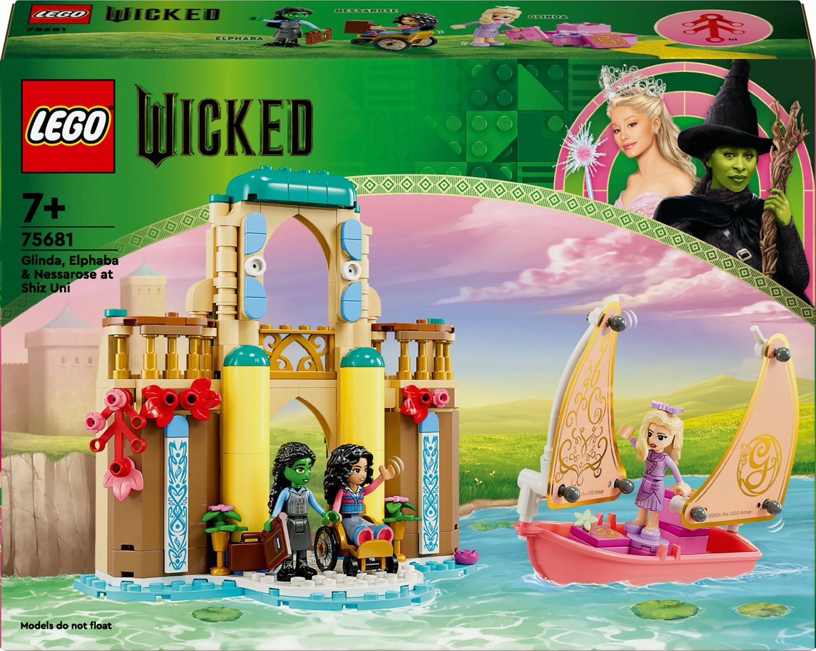 Set ndërtimi LEGO Wicked 75681, Glinda Elphaba Nessarose, 304 pjesë, shumëngjyrësh