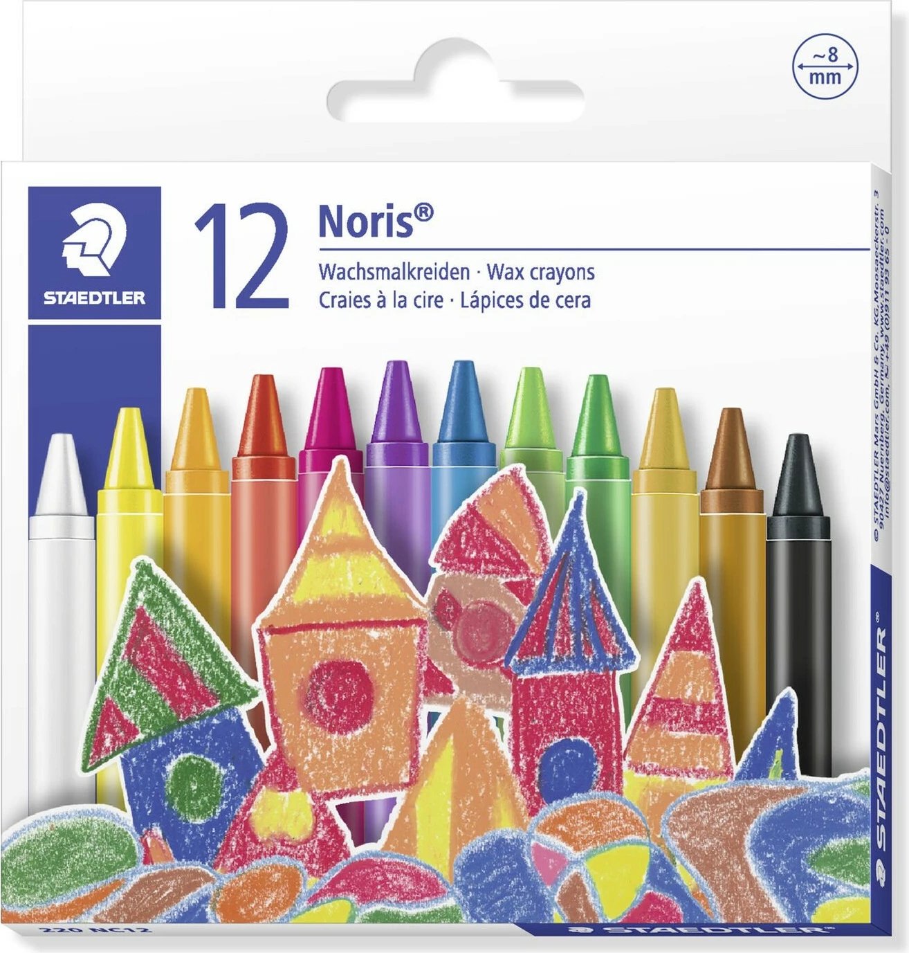 Ngjyra dylli STAEDTLER 220 08 C12, 12 copë, ngjyra të përziera