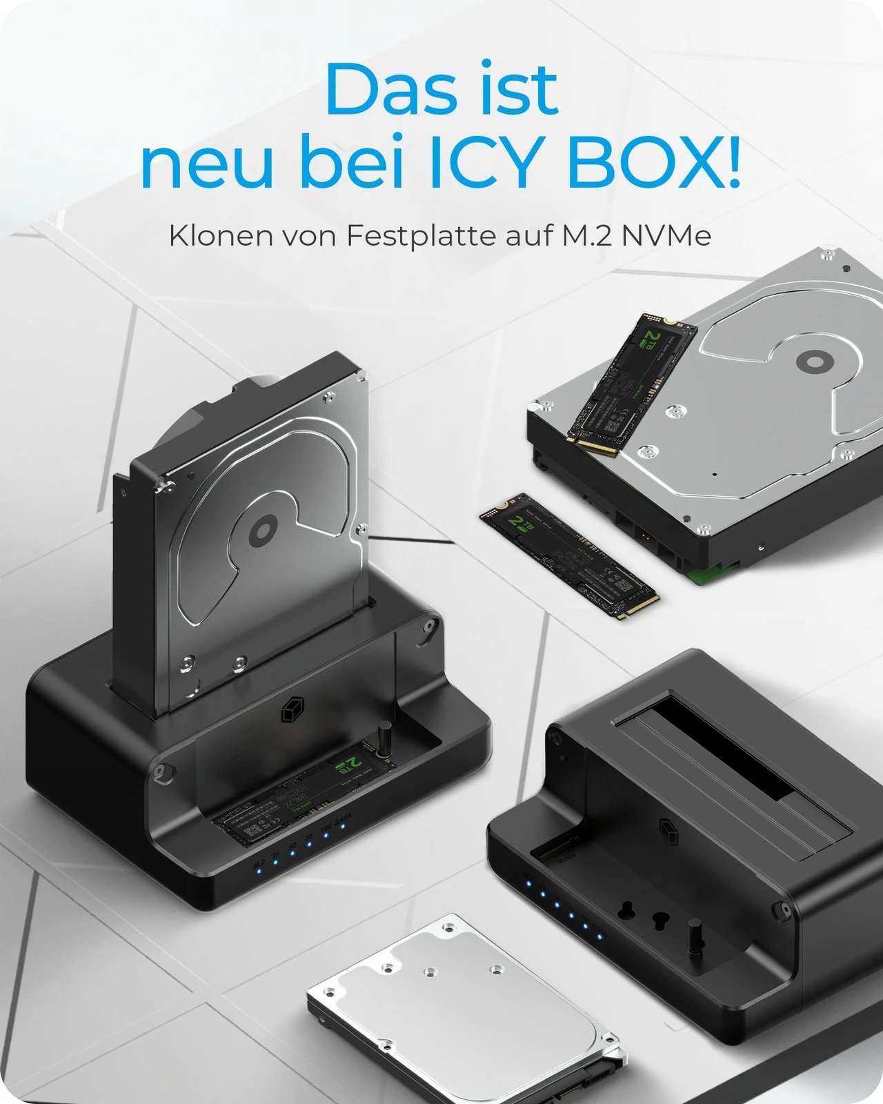 Kasë e jashtme ICY BOX IB-2914MSCL-C31, për HDD/SSD 2.5/3.5/M.2, USB 3.2 Gen 2, e zezë