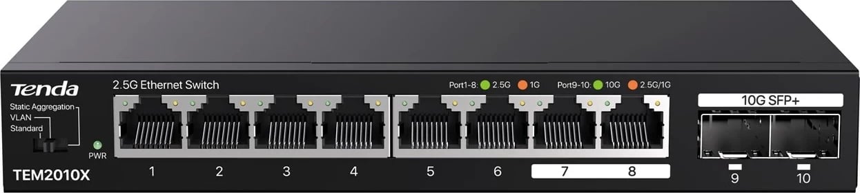 Switch Tenda TEM2010X, 2.5G Ethernet, Desktop, Zi