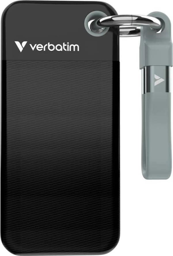 SSD Verbatim Pocket 2TB USB-C 3.2 Gen 2, Zi/Gri