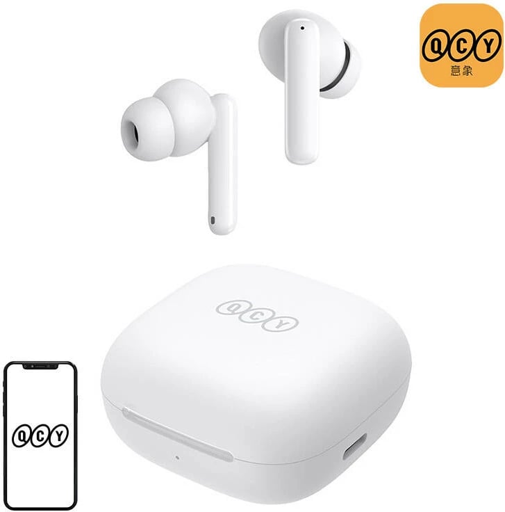 Kufje TWS QCY T13 ANC, pa tela, Bluetooth 5.3, ANC, të bardha