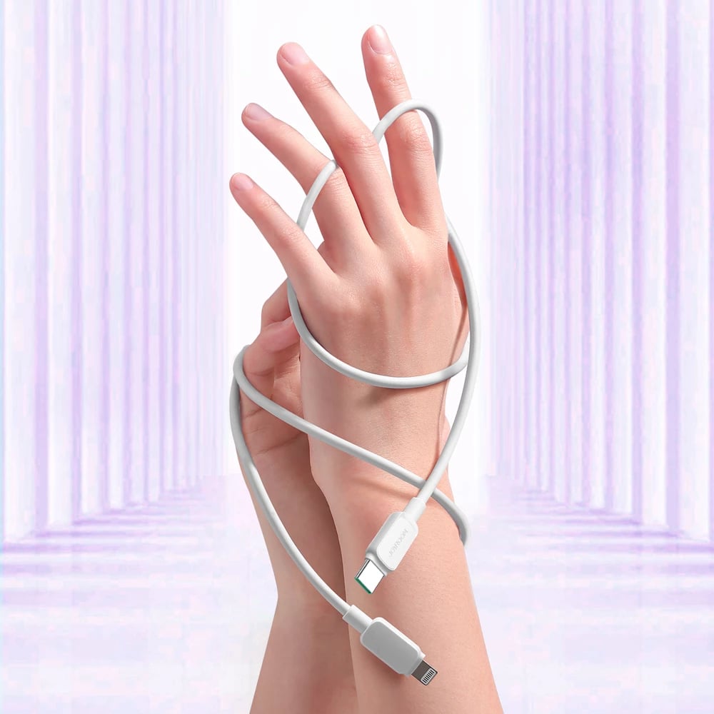 Kabllo Joyroom Multi-Color Series A14, USB-C në Lightning, 1.2m, 20W, Bardhë