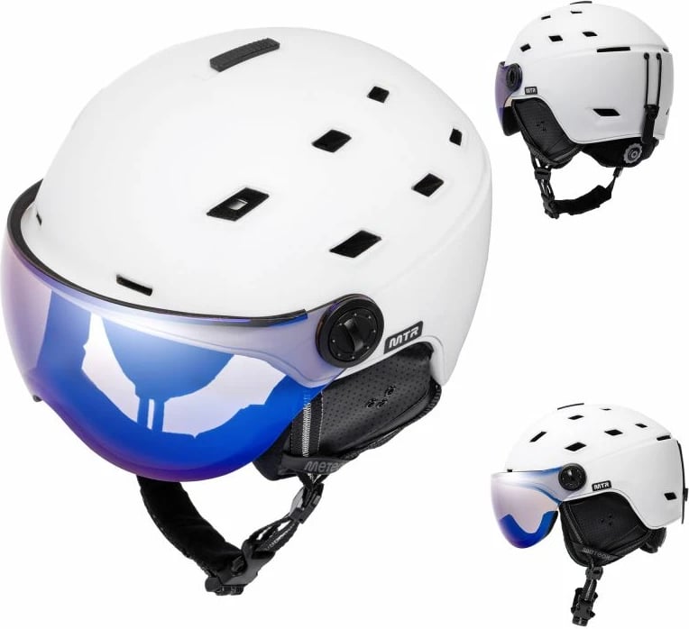 Helmetë për ski Meteor, të bardhë