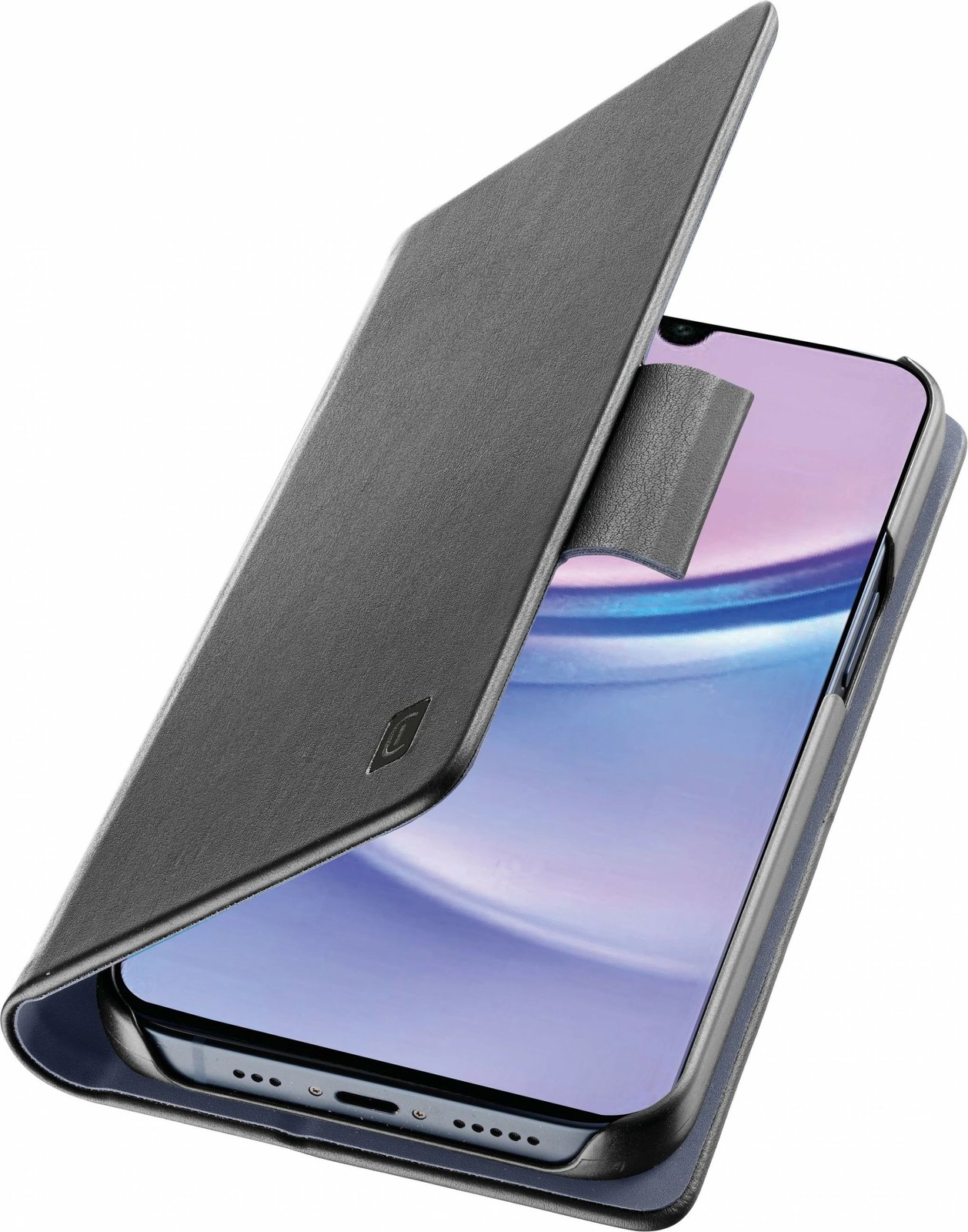 Mbështjellës Cellular Line për Samsung A16 5G/A16 4G, folio, xhep kartelash, i zi