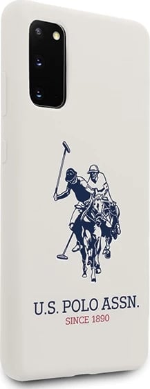 Mbështjellës U.S. Polo Assn. USHCS62SLHRWH Silicone për Samsung Galaxy S20, i bardhë