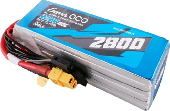 Bateri LiPo Gens ace G-Tech 2800mAh 22.2V 60C 6S1P me XT60, Blu