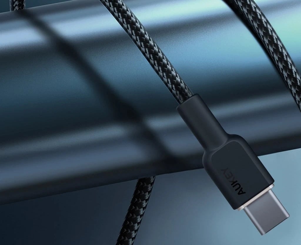 Kabllo AUKEY CB-NCC1 USB-C Type-C PD 60W 3A 1m Nylon e Zezë