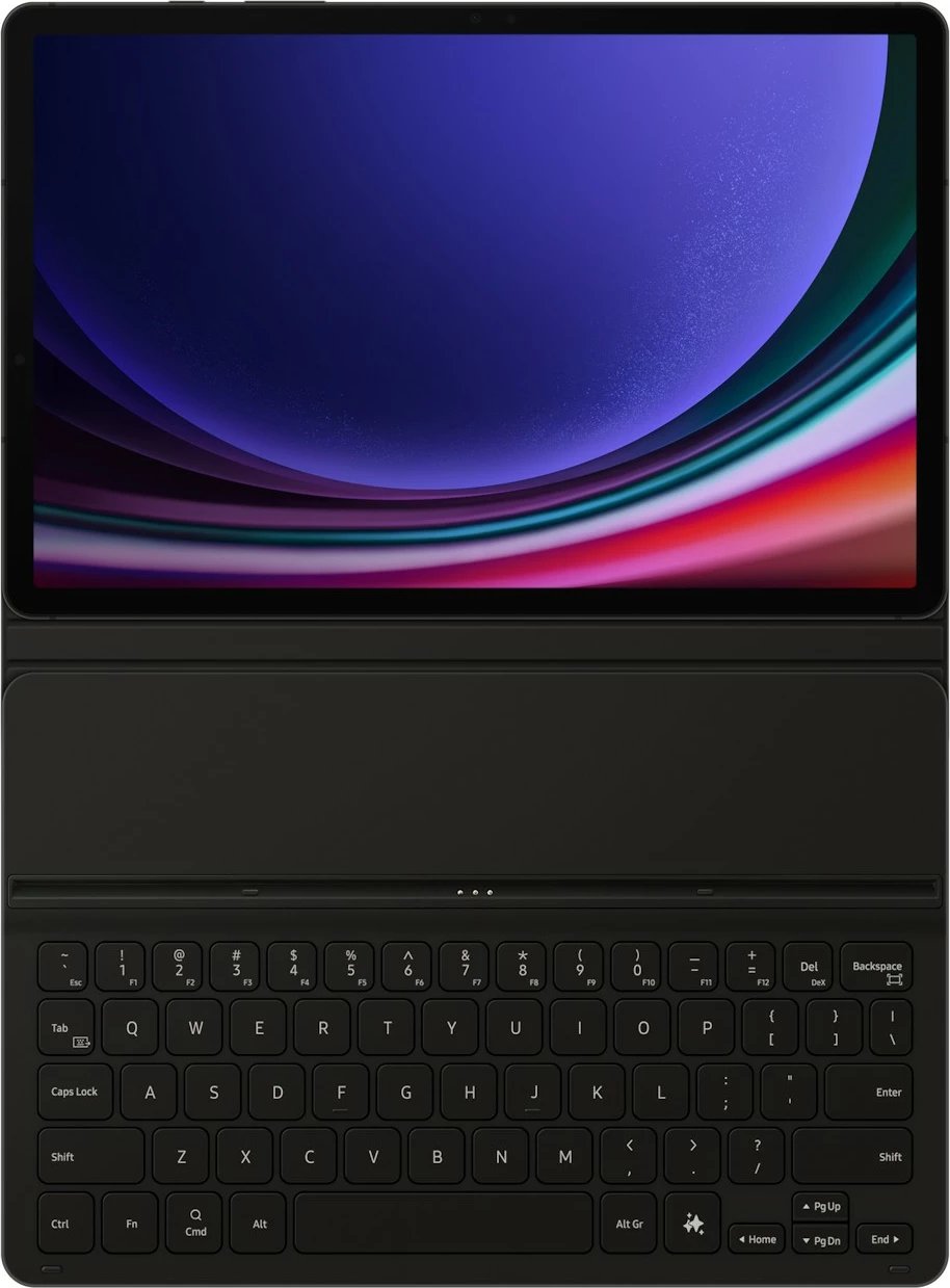 Mbështjellës tastierë Samsung EF-DX720, QWERTZ, Galaxy Tab S9, Galaxy Tab S9 FE, e zezë