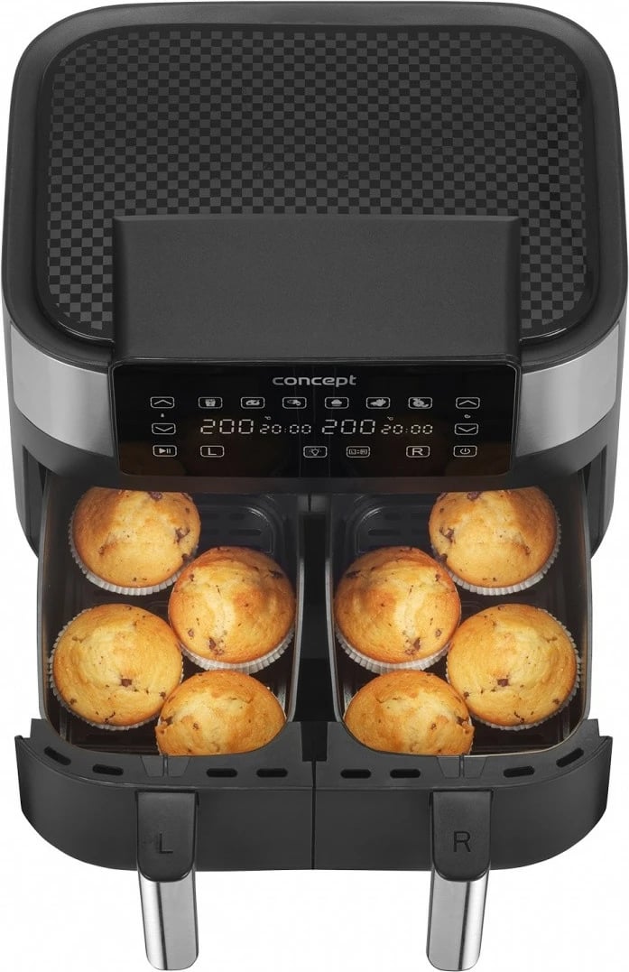 Fritezë me ajër Concept FR8000, 8L, dy kosha, e zezë/inox