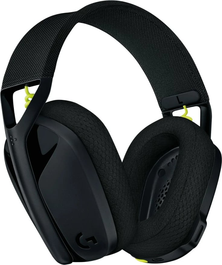 Kufje gaming Logitech G435 LIGHTSPEED, pa tela, e zezë dhe e verdhë neon