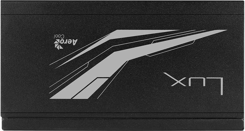 Kasë AeroCool LUX RGB 750W, 80 PLUS Bronze, jo modulare, e zezë Kasë AeroCool LUX RGB 750W, 80 PLUS Bronze, jo modulare, e zezë