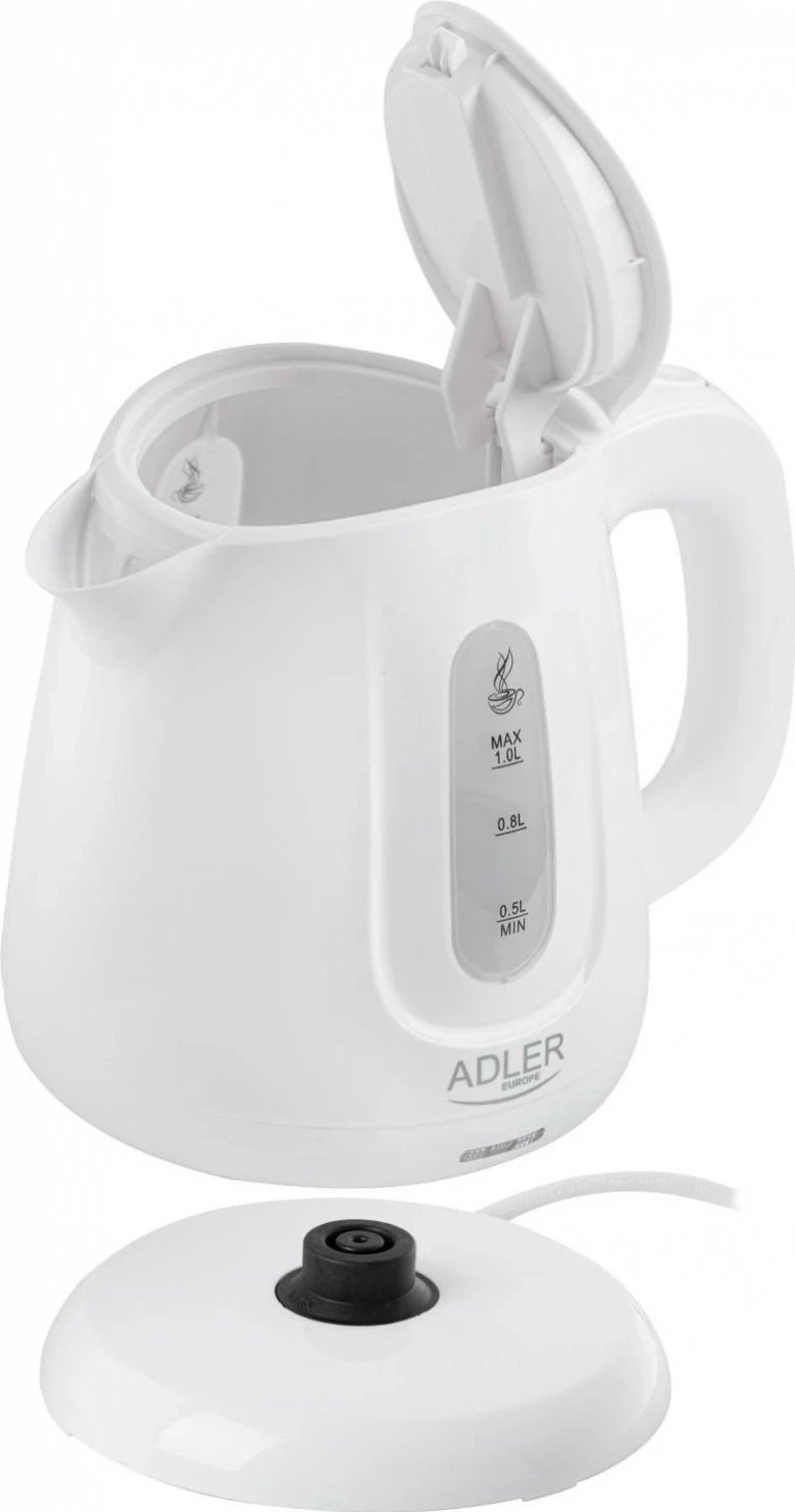 Çajnik elektrik Adler AD 1373, 1.0L, 850W, bardhë