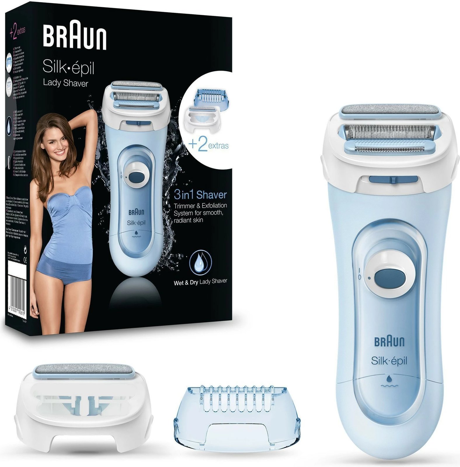Makinë rroje Braun Silk-épil LS5160, wireless, 3 koka, blu