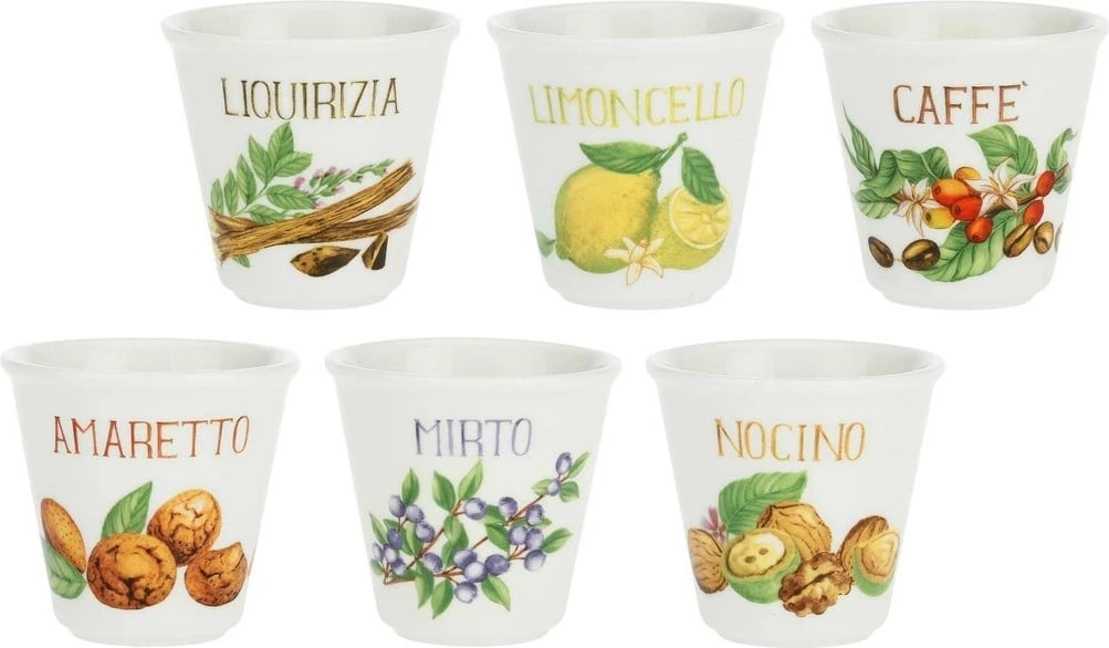 Set gotash LA PORCELLANA BIANCA LIQUORELLI, 6 copë