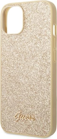 Mbështjellës Guess GUHCP14SHGGSHD për iPhone 14 6.1", hardcase, Glitter Script, ari