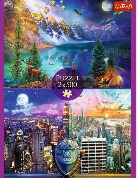Puzzle Trefl Trip across America 2x500 elemente Puzzle Trefl Trip across America 2x500 elemente