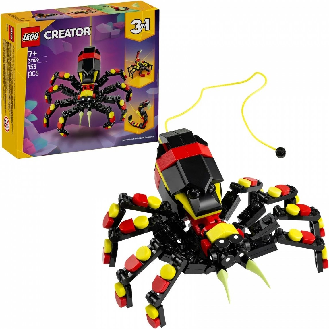 Set LEGO Creator 3-in-1 31159 Wild Animals: Amazing Spider, 153 pjesë, plastikë