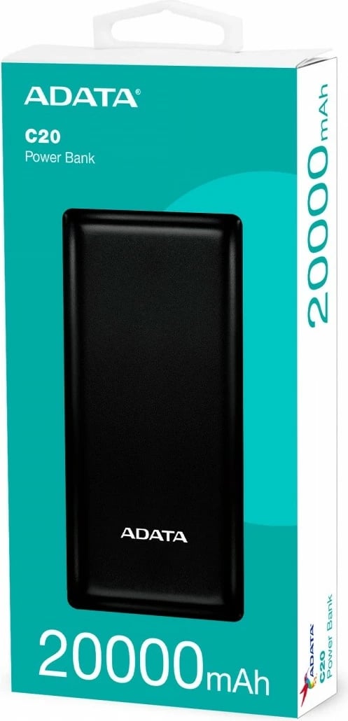 Powerbank Adata C20, 20000mAh, USB-C, e zezë