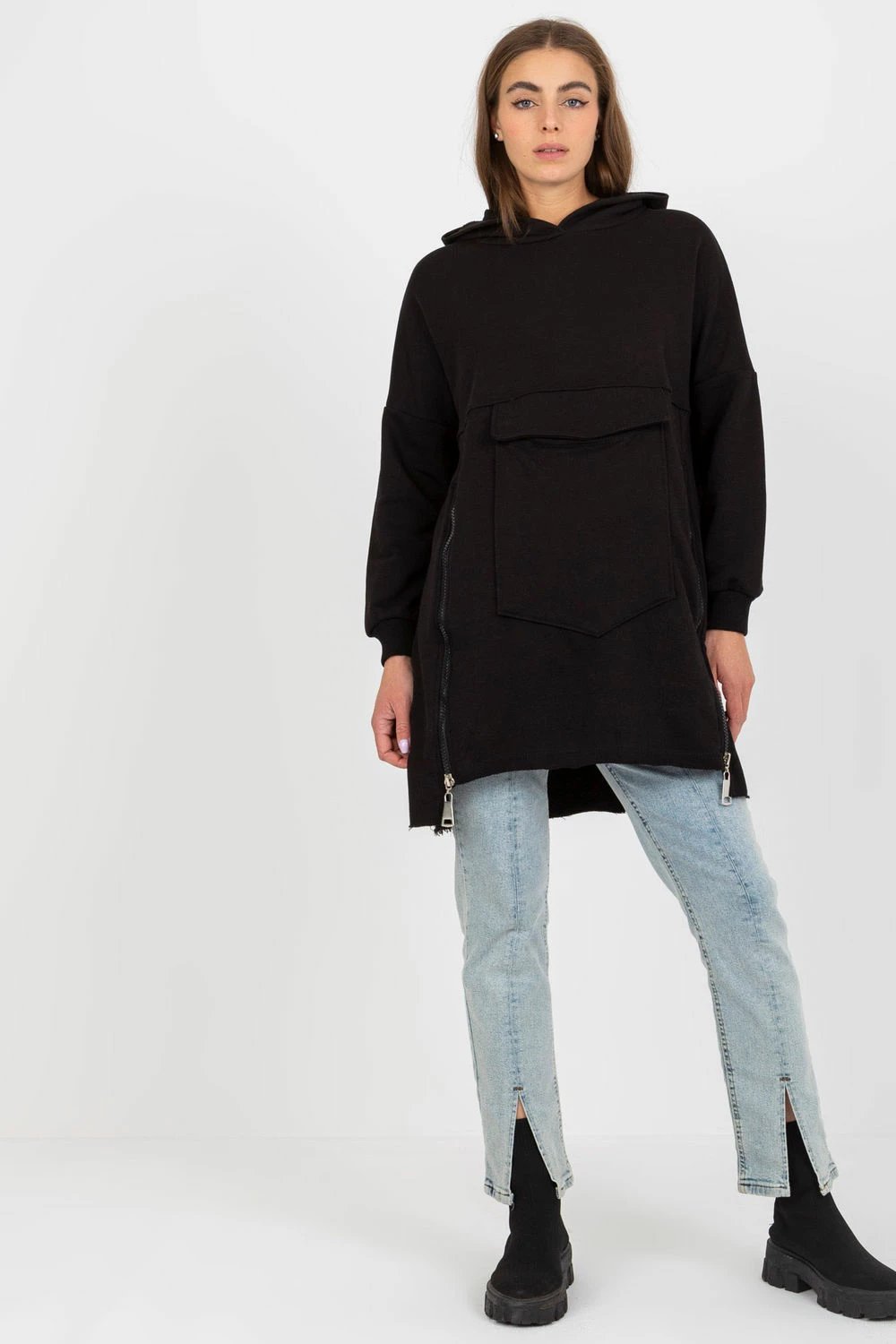 Bluzë me kapuç Fancy 172556, e zezë