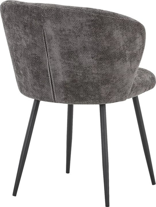 Karrige Karg, pëlhurë antracit, këmbë metalike të zeza, 57x62x80cm, set prej 2 copësh