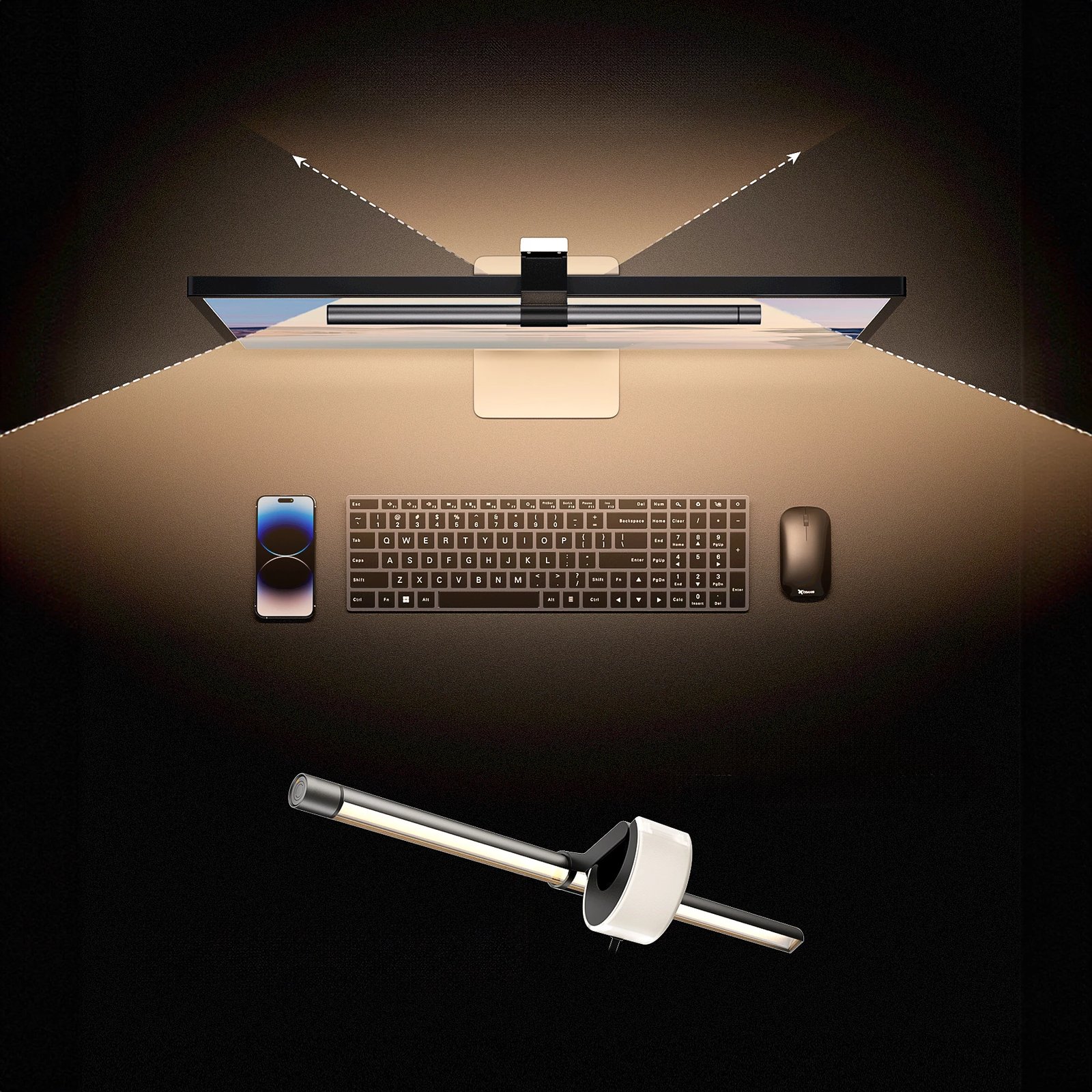 Llambë ekrani Elesense Choetech E1132, LED, 7W, 0.5m, USB-A, Gri