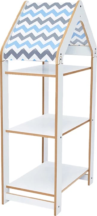 Raft Montessori Zoilen I, bardhë-kaltër, mdf, 50x30x100cm