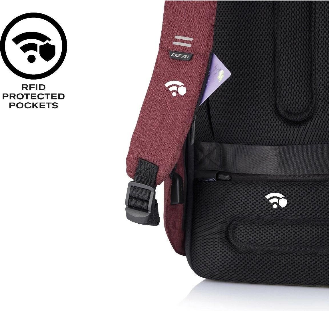 Çantë shpine XD DESIGN BOBBY HERO REGULAR, 16L, për laptop 15.6", e kuqe