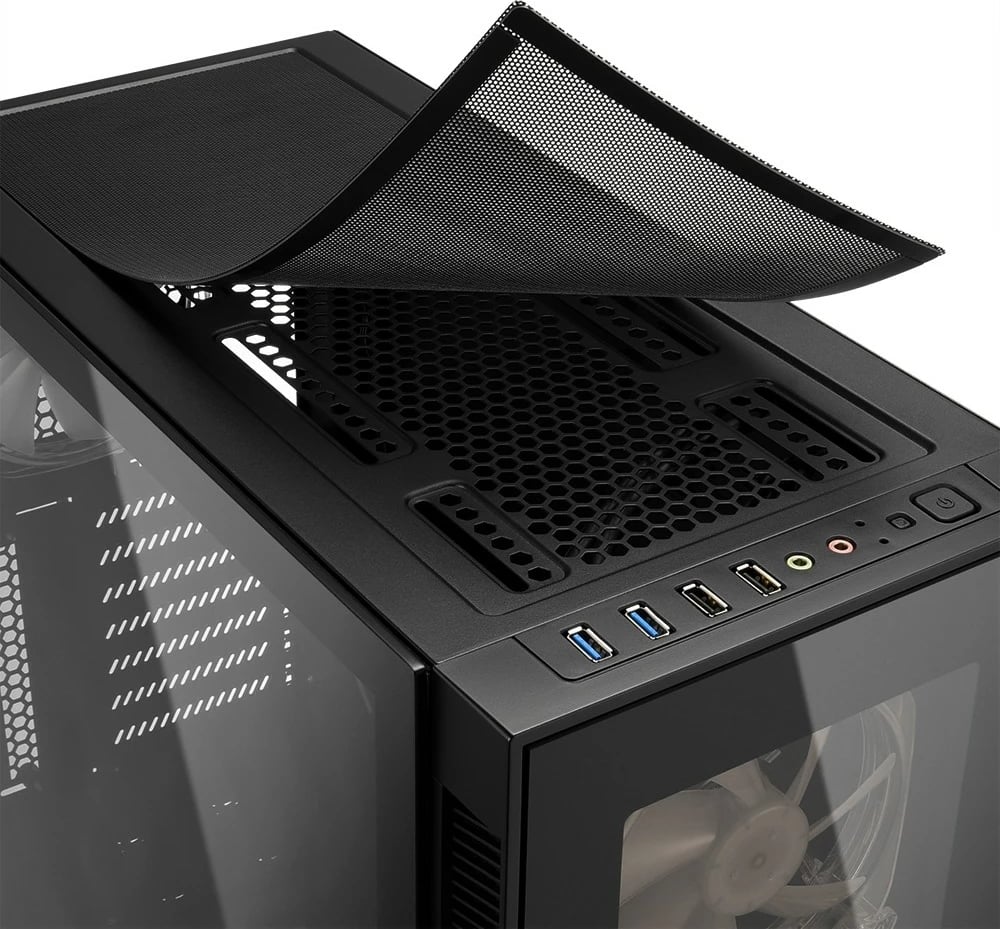 Kasë Sharkoon TG5 Pro RGB, Midi Tower, ATX, micro ATX, Mini-ITX, E zezë