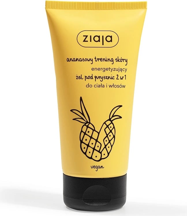 Xhel dushi 2-në-1 për trup dhe flokë Ziaja Pineapple Skin Energizing për femra, 160ml