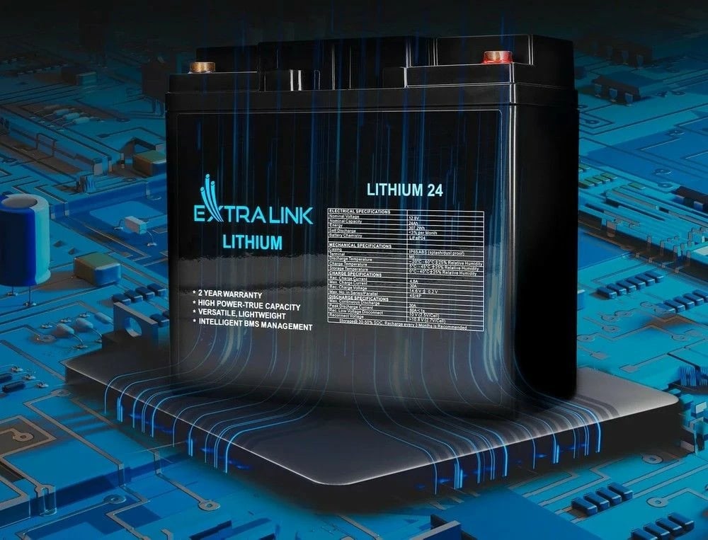 Bateri LiFePO4 Extralink EX.30424, 24Ah, 12.8V, e zezë