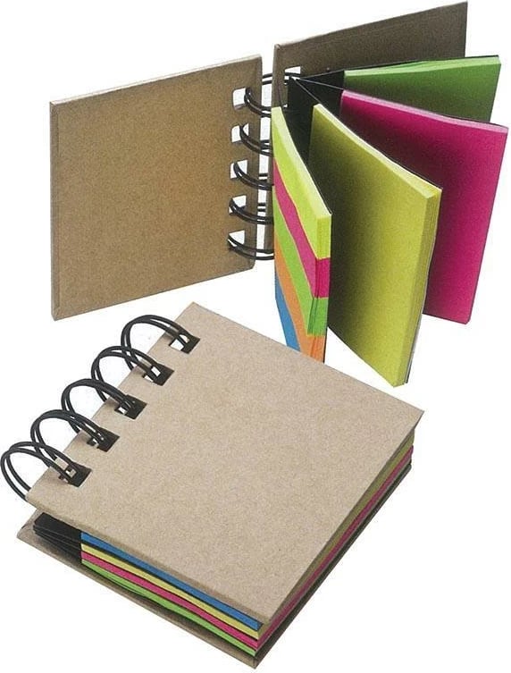 Bllok spiral MACMA me sticky notes dhe shënues ngjitës, 7x7.5cm