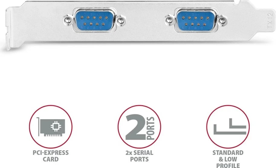 Kartë ndërfaqe AXAGON PCEA-S2N, RS-232, PCIe, E zezë