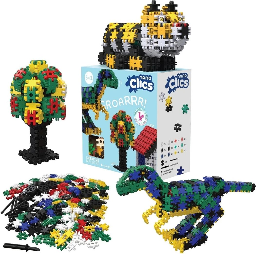Blloqe ndërtimi Nano Clics Creative builders, 500 copë, shumëngjyrëshe