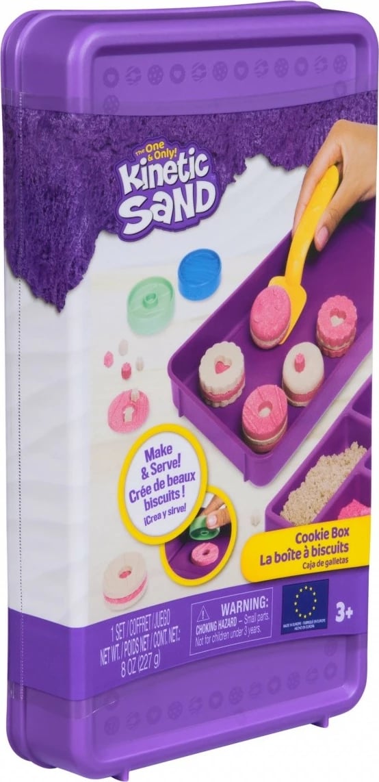Set rërë kinetike Spin Master Kinetic Sand Cookie Set, 227g, rozë dhe kafe