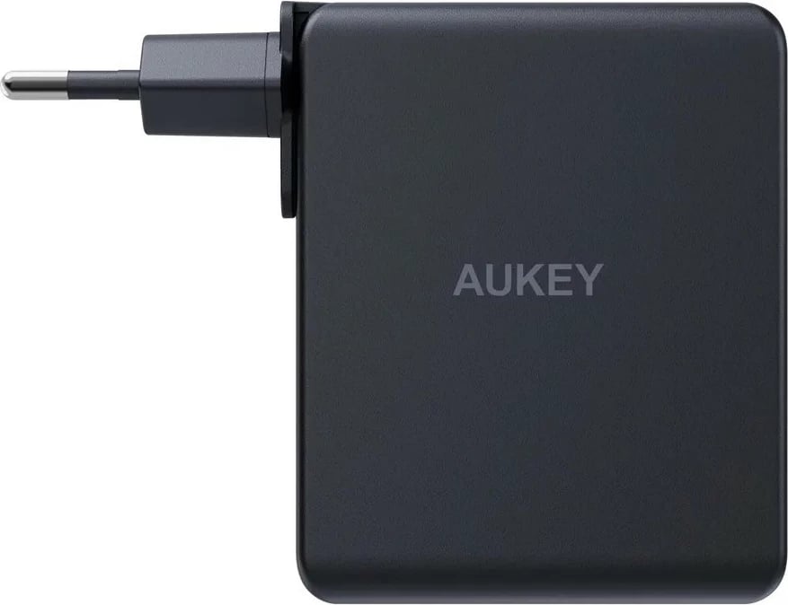 Karikues murit AUKEY PA-B7O Omnia II, 140W, 3xUSB (2xUSB-C + 1xUSB-A), i zi, me adapterë ndërkombëtarë