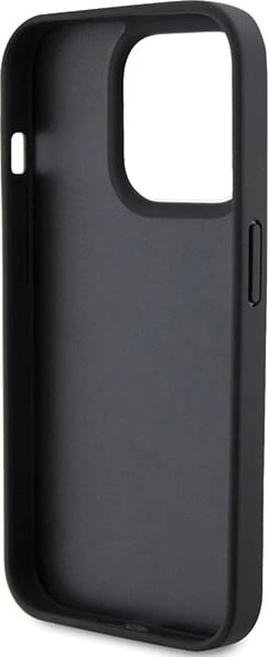 Mbështjellës Ferrari Twist Metal Logo për iPhone 15 Pro, i zi