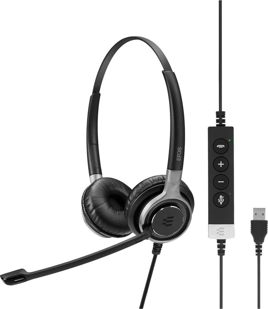 Kufje Sennheiser IMPACT SC 660 USB ML me mikrofon, USB Type-A, e zezë/argjendtë